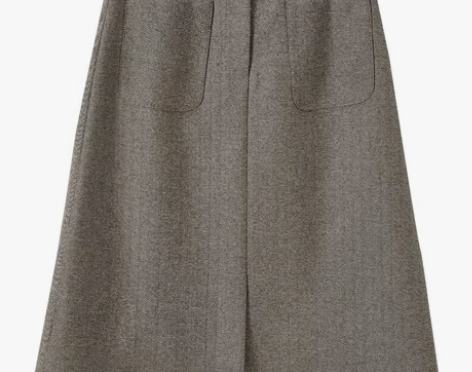 半身裙女2021冬季新款高腰显瘦毛呢格纹复古气质a字中裙 ...