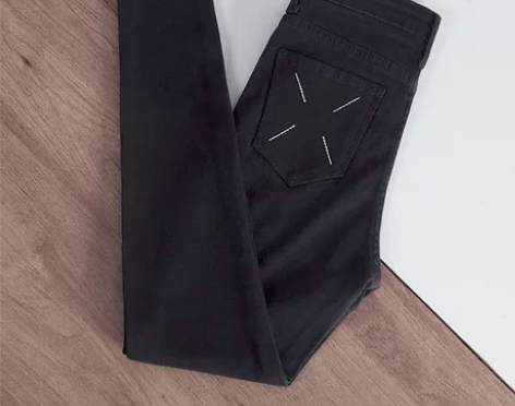 全新 【暖心价】小个子秋冬设计感抓薄绒牛仔...