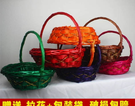 水果篮藤编送礼品篮子手提节日过大筐超市蔬菜...