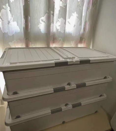 全新包邮 床底收纳箱带轮扁平整理箱抽屉式家...