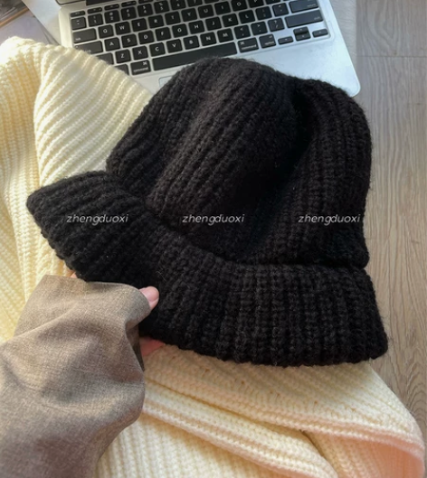 郑多喜 保暖又显脸小！加厚大版短檐渔夫帽女...