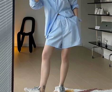 全新，休闲短裤女22春夏新品韩版宽松慵懒 ...