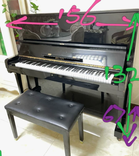 BELTON贝尔顿钢琴，尺寸看图，加椅子一...