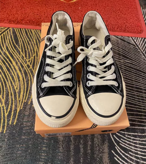 39码帆布鞋，穿着显瘦显高，鞋底稍微厚点，...