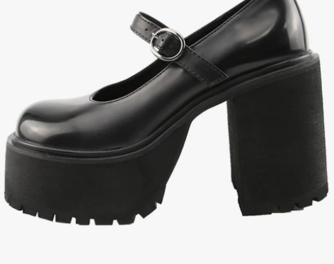 juicepark 玛丽珍鞋超高跟粗跟防水...