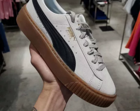Puma彪马板鞋蕾哈娜复古松糕鞋厚底板鞋黑...
