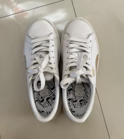 Puma厚底白鞋 38.5/245
