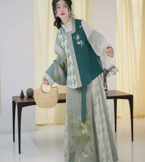 暂挂，柒邑原创汉服女明制马面裙【竹菊兔兔茶...