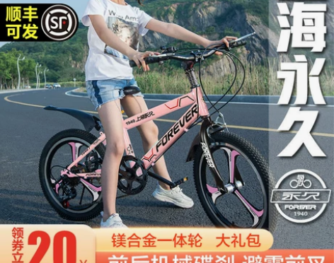 永久儿童自行车单车女孩6-7-8-10-1...