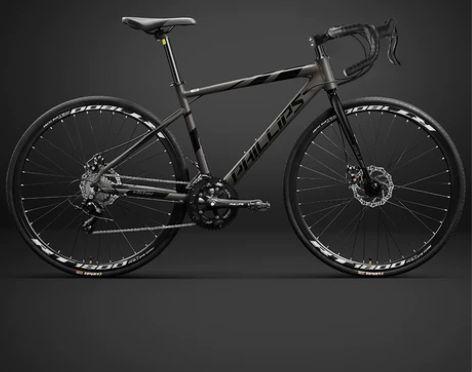 菲利普弯把公路自行车铝合金车架油碟刹手变速...