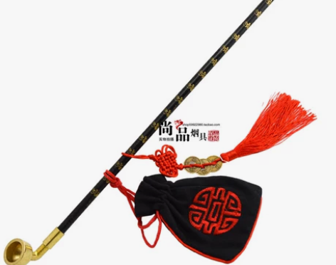 老式手工实木加长烟杆传统纯铜旱烟袋锅子中国...