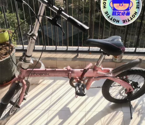 凤凰牌，折叠自行车，女儿不骑了，轮胎什么都...