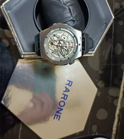 Rarone雷诺双子星镂空全自动纯机械手表...