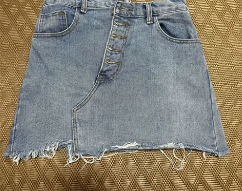 牛仔半裙夏复古a字裙高腰-M码 没有内衬 ...