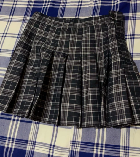 高腰显瘦百褶裙a字短裙 格子条纹 有防走光...