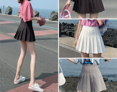 tb百褶裙女秋冬款 短裙高腰a字显瘦半身裙...