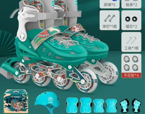斯威溜冰鞋儿童轮滑鞋初学者中大童男女全套装...