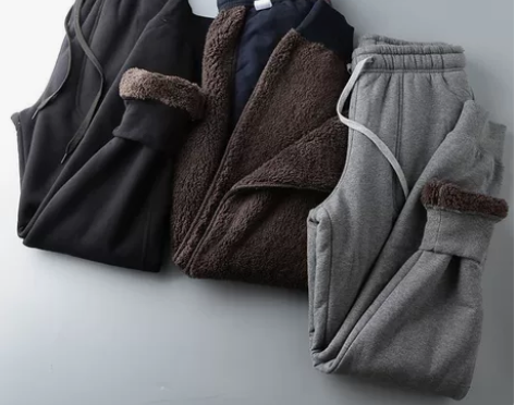 加绒休闲运动裤男外贸日单冬季加绒加厚保暖棉...