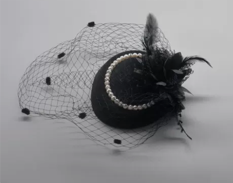 法式网纱小礼帽女复古英伦风搭配婚纱晚礼服旗...