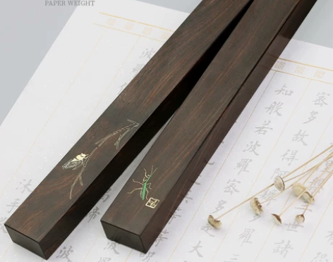 镇纸石 镇尺镇纸黑梓木 书法压纸小摆件 实木