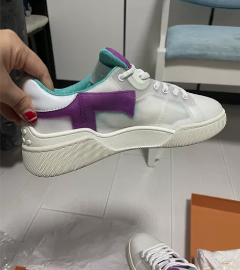 Tods网纱真皮拼接女士运动鞋板鞋35.5...