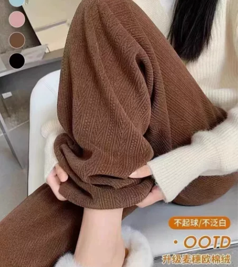 加绒休闲裤 白菜价 真的巨好穿！尤其是麦穗...