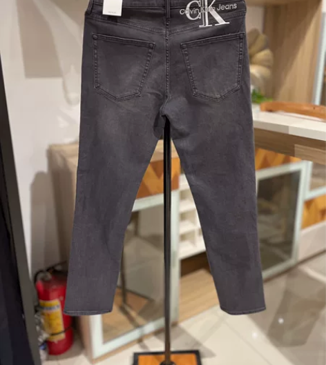 正品全新CK男士直筒修身弹性牛仔裤 厚度常...