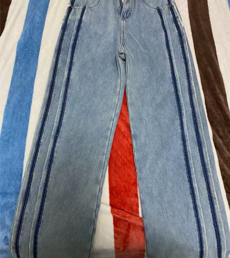 西部达人的牛仔裤加长s码只试穿 扣眼都没开...