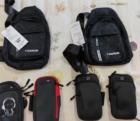 男士背包手机包商务单肩实用胸包时尚简约撞色...