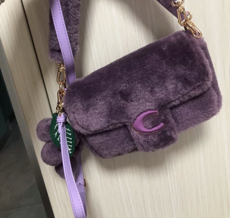 水貂毛葡萄啵啵毛毛绒包包女秋冬毛茸茸包手提...