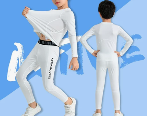 儿童篮球训练服套装男童秋冬季长袖打底内搭紧...