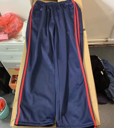 编号2122，金光绒滑料校服，春秋季，单裤...