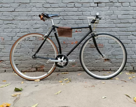 复古车  非死飞 的疯马皮坐包  疯马皮梁...