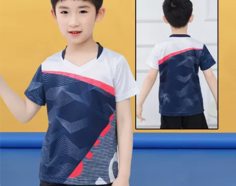 儿童乒乓球训练服男童套装上衣速干短袖团体运...