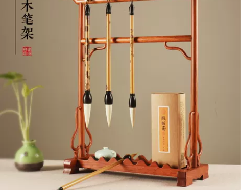 毛笔架 毛笔笔搁徽昕斋 多功能红木笔架置物...