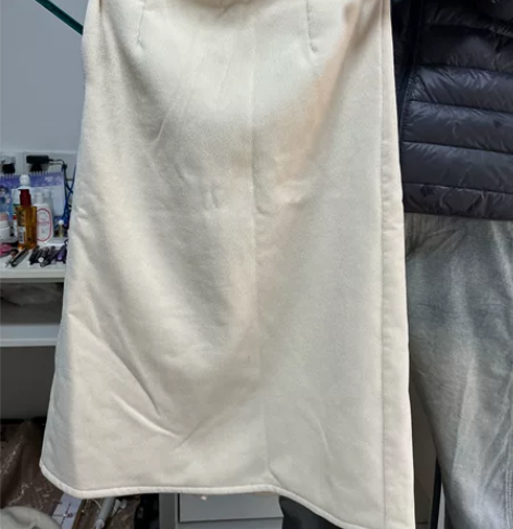 半身裙女秋冬高腰开叉a字裙中长裙子 99新...
