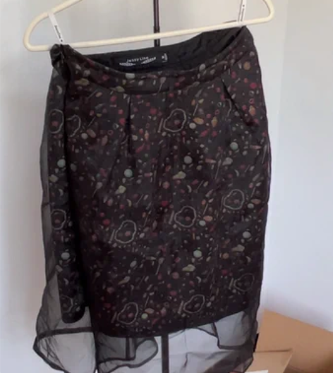 Jessy Line太空棉欧根纱半身裙伞裙...