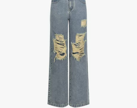 【盛夏潮搭价】WooHa/吾哈破洞牛仔裤2...