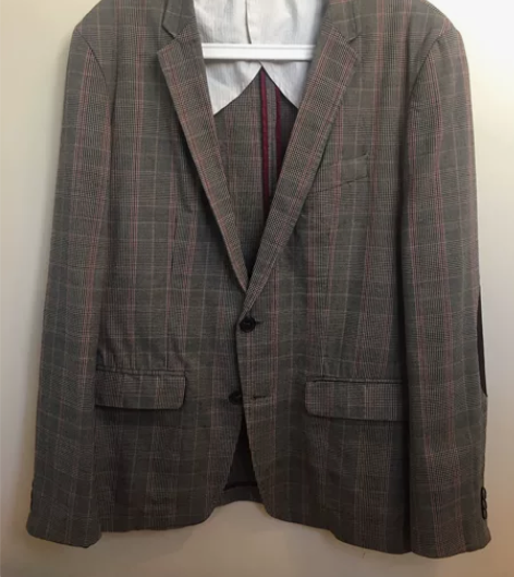 zara 男西装 L码 42码 格纹 古风...