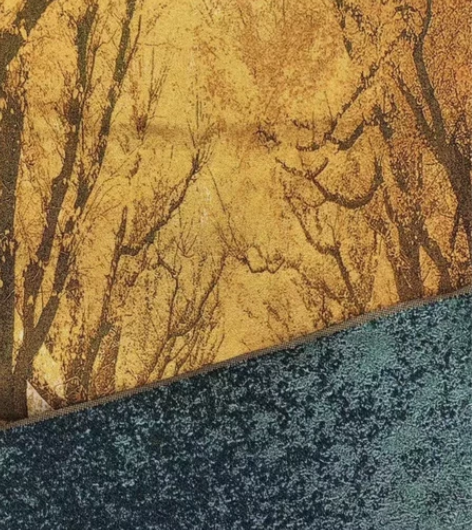 黄金满地山水画，刺绣，织锦绣 全新，高价买...