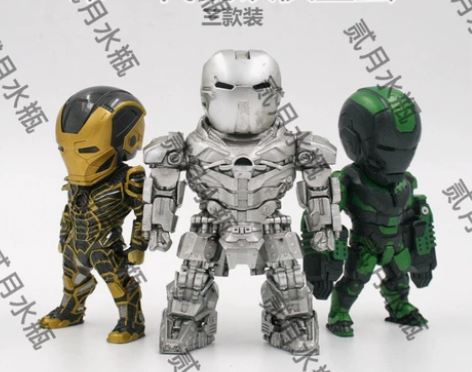 钢铁侠第10代Q版玩具车载公仔动漫手办 身...