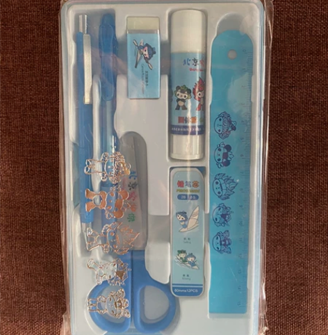 吉祥物系列套装文具用品,全新未使用,固体胶...