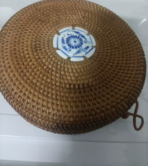 越南手工藤编茶叶罐普洱茶叶盒藤编饼茶盒藤编...