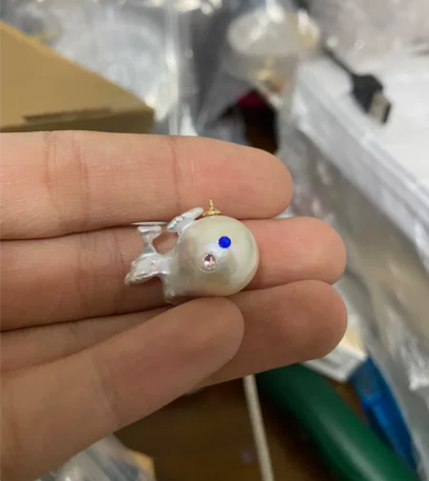 阿飘巴洛克定制 小恶魔天使珍珠手作吊坠原创...