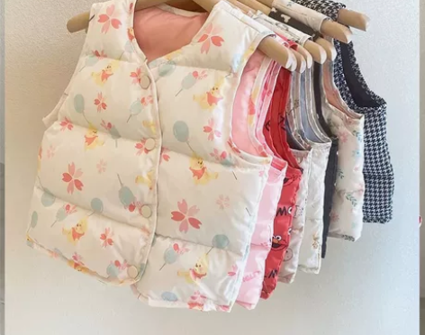 俊淳2021新款轻薄儿童卡通小动物羽绒马甲...