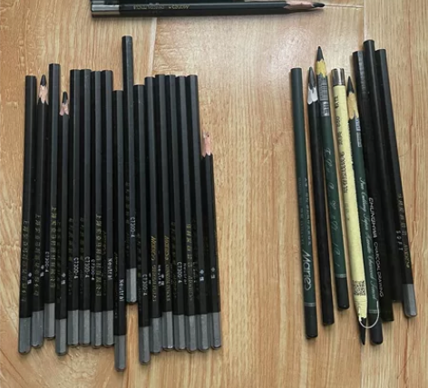 马利绘画碳笔 素描用硬碳4只 中碳17只 ...