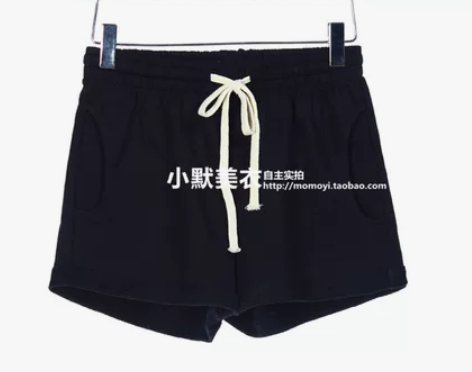 夏季新款薄款纯棉运动短裤女翻边休闲阔腿裤宽...