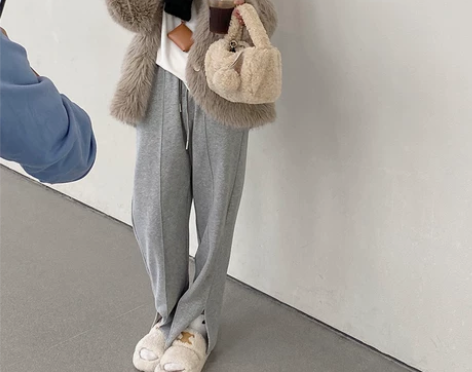 soloki韩版显腿长百搭松紧腰舒适厚实保...