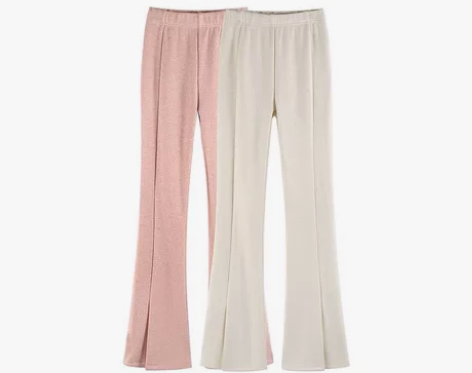 GeNaQi开叉微喇叭裤女秋冬新款小众百搭...