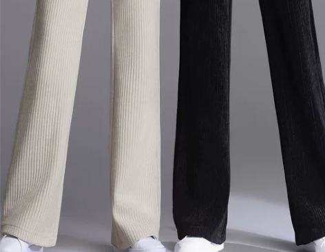 恒源祥灯芯绒阔腿裤女秋冬季加绒加厚直筒裤雪...